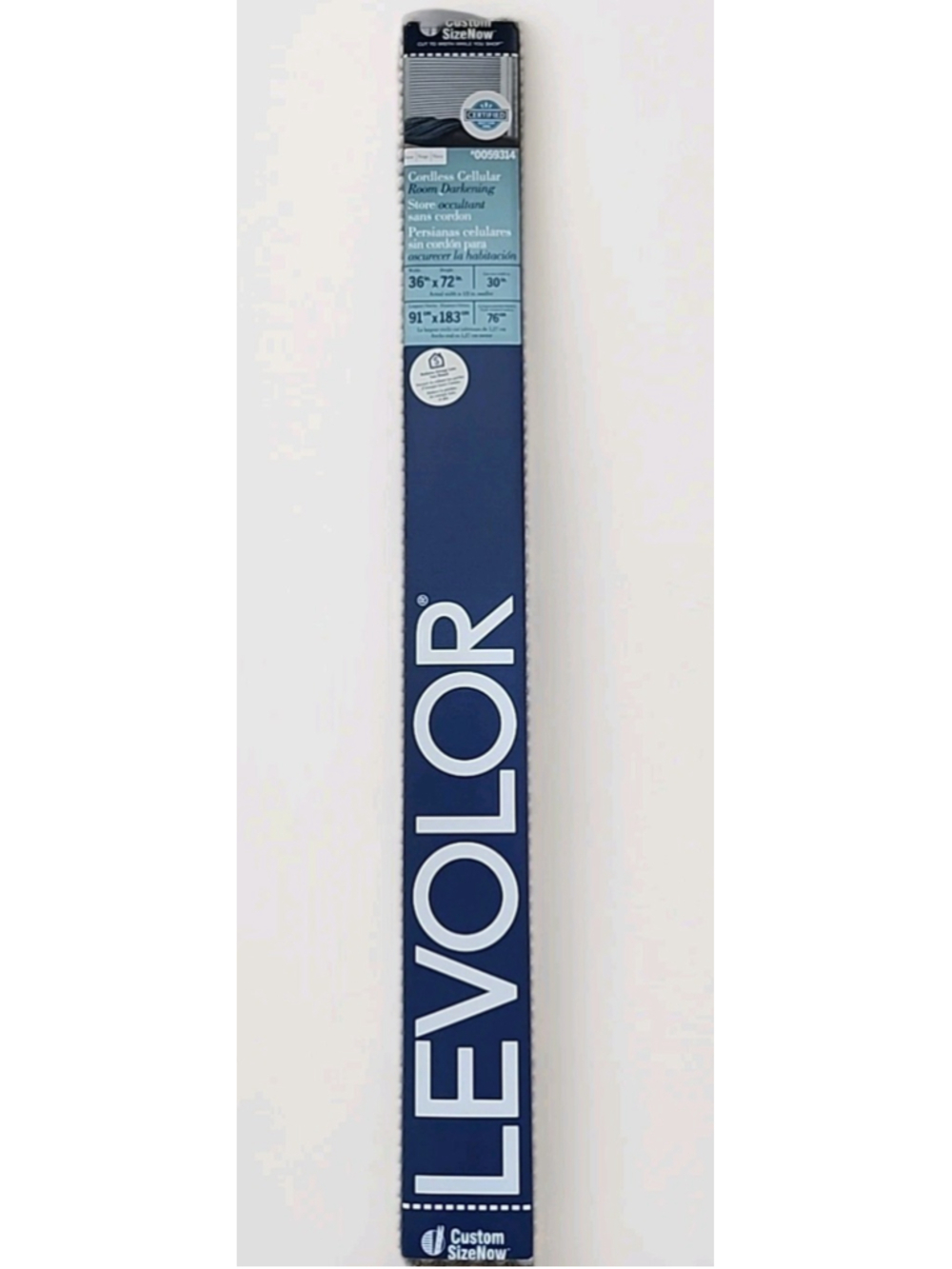 Levlor White Room Darkening Cordless Cellular Blind 36x72in